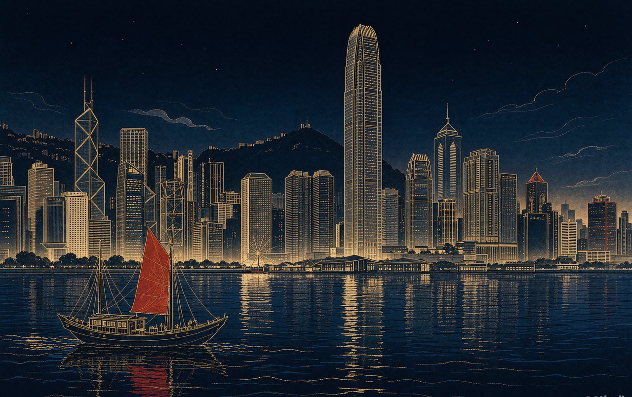 香港维多利亚港夜色